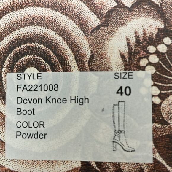 Ulla Johnson Devon Knee High Boot Color Powder US 10 EU 40 Gold Buckle Leather - Picture 15 of 16